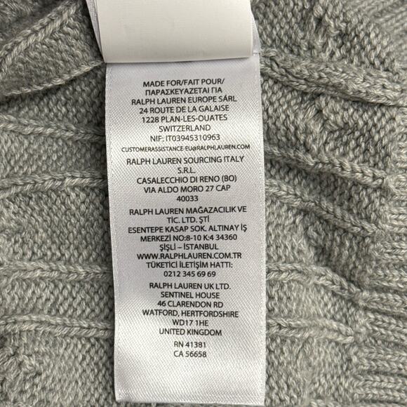 Ralph Lauren POLO Boys 10 / 12 Collared Cable Knit Sweater Gray Coastal Preppy - Picture 7 of 8